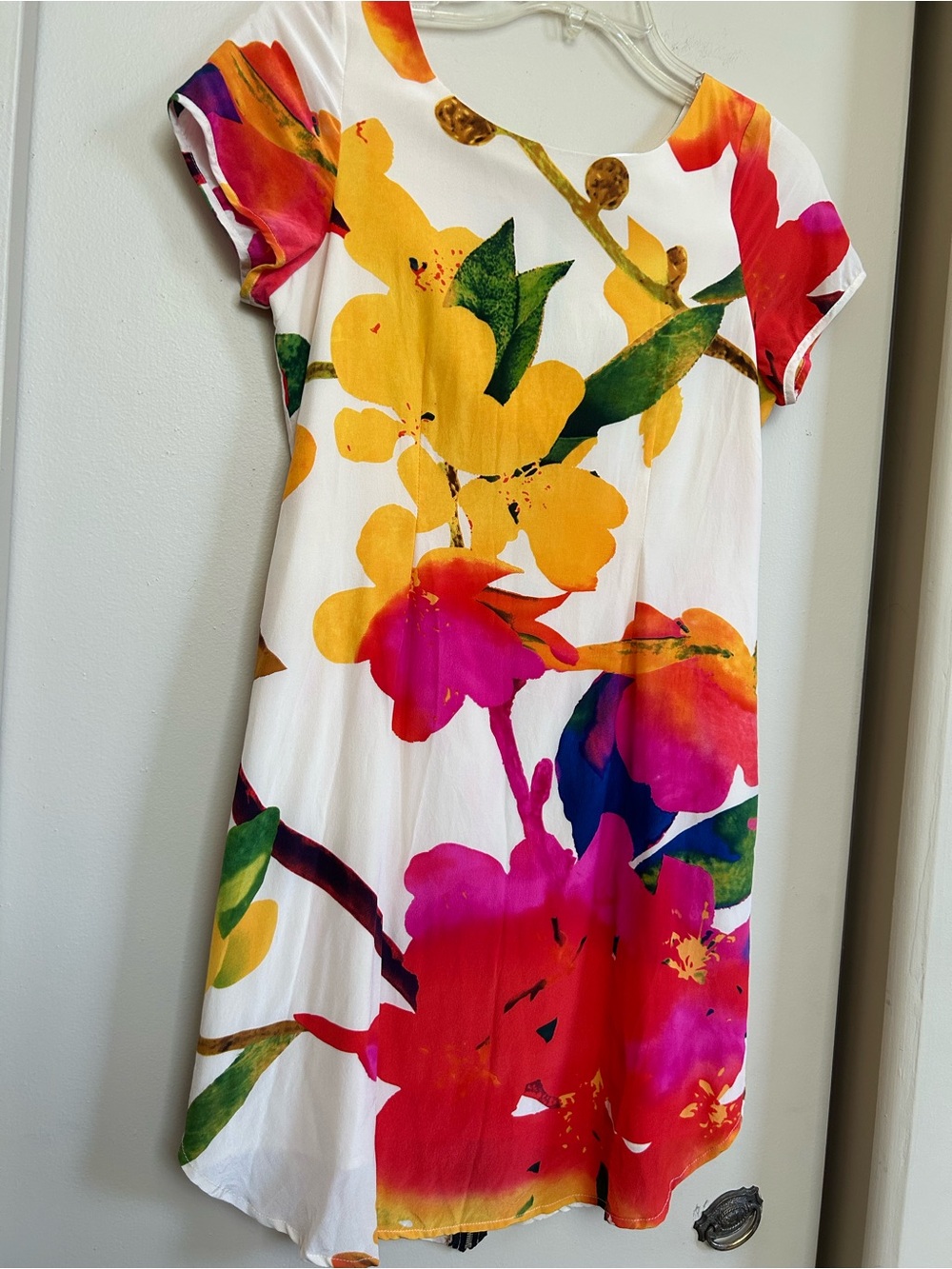 Yumi Kim Multicolor Floral Silk Short Sleeve Mini Dress, size XS - Picture 2 of 7